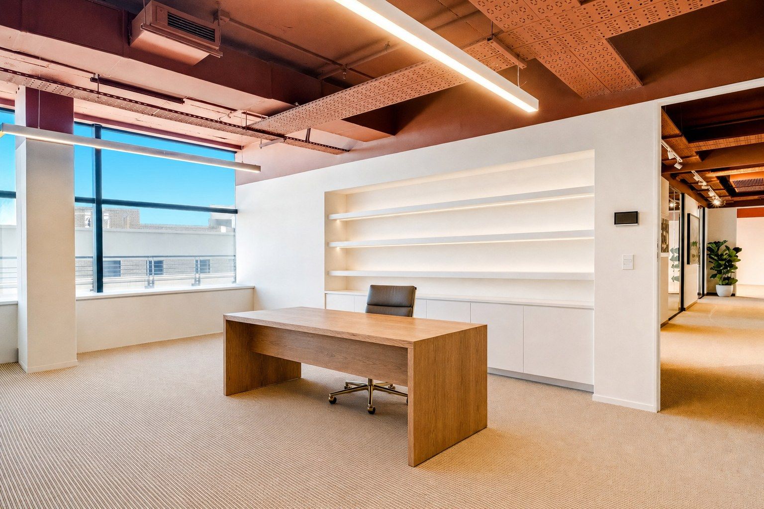 Office 3, the desk, in the north light