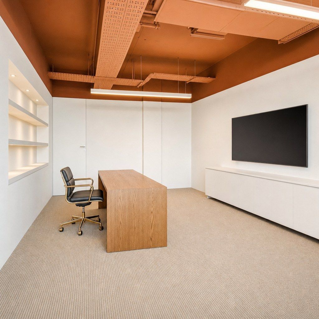 Office 3, the shelving wall