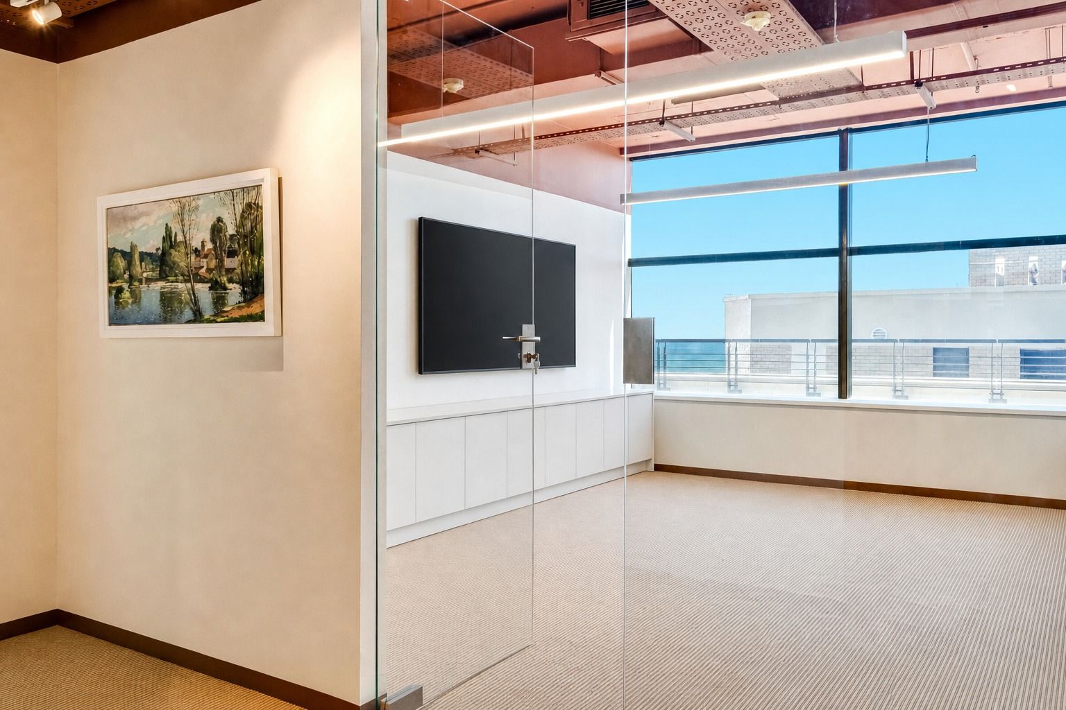 Office 4, the keyed glass front