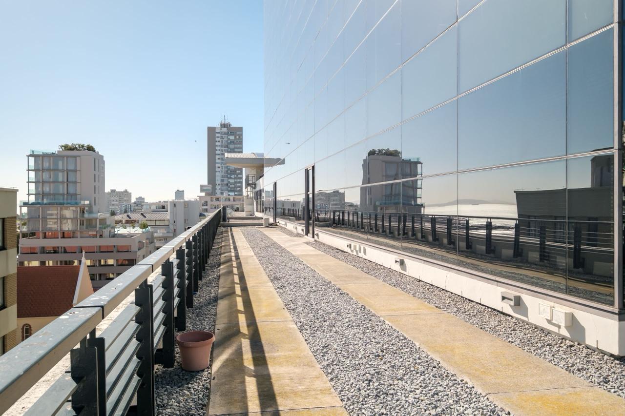 Office 5, the terrace walk, the sea beyond